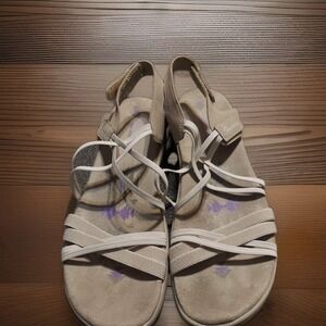 Woman's Sandals SKECHERS Reggae‎ Slim - Coffee Run Size 10  Summer  Memory Foam
